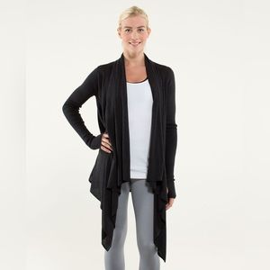 Lululemon Universal Wrap Semi Sheer Knit Long Sleeve Open Drape Front Cardigan